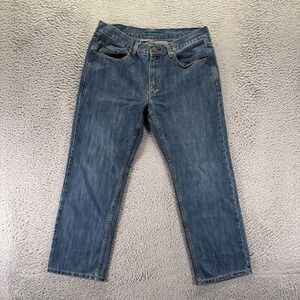 Perry Ellis Jeans Men's 34x27 Blue Cotton Denim Straight Leg Travel Workwear